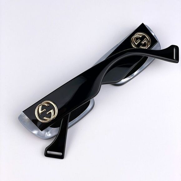 NEW Gucci GG0516S 001 Black Silver Rectangle Women Sunglasses - Picture 12 of 15